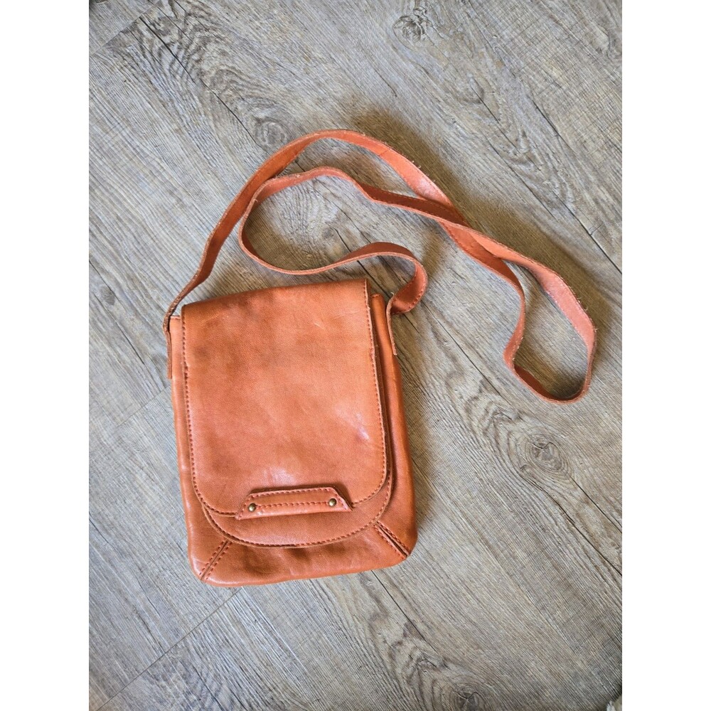 Vintage Hobo International Leather Crossbody Burnt Orange